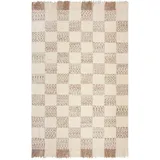KADIMA DESIGN Teppich, handgewebt VYNE, geometrisch, Beige-Natur, 200 x 300 cm,