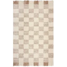 KADIMA DESIGN Teppich, handgewebt VYNE, geometrisch, Beige-Natur, 200 x 300 cm,