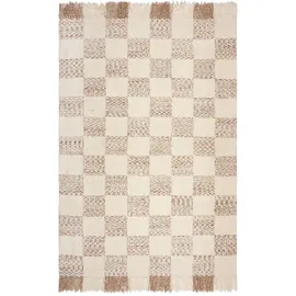KADIMA DESIGN Teppich, handgewebt VYNE, geometrisch, Beige-Natur, 200 x 300 cm,