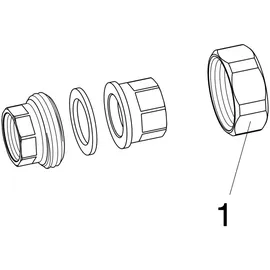Viega Rohrverschraubung 3330 flachdichtend 1"
