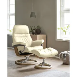 Stressless "Sunrise", mit Signature Base, Größe M, Gestell Eiche, beige