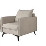 S-Style Sessel Azalea Luxusmikrofaser 70 x 70 x 70 cm Beige mit Wellenfederung