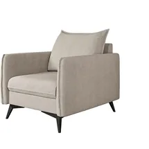 S-Style Sessel Azalea Luxusmikrofaser 70 x 70 x 70 cm Beige mit Wellenfederung