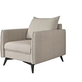 s-style möbel Sessel Azalea Luxusmikrofaser 70 x 70 x 70 cm Beige mit Wellenfederung