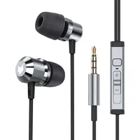 mobilefox In-Ear Kopfhörer Headset Magnet Sport Design Memory Foam Ohrhörer Mikrofon Grau