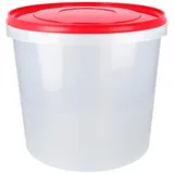 FixedByU Eimer mit Deckel 10 L Rot/transparent, (pp) Lebensmittelecht, luftdicht