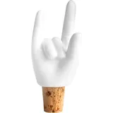 donkey products Bottle Sealer „Rock'n'Roll Hands“ – Flaschenkorken aus Porzellan & Kork, 3 x 4 x 10 cm, Rockmusik-Design & Geschenkidee für Wein- und Likörflaschen