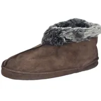 Sonia Originelli Hüttenhausschuh Schaffell Lammfell Echtes Leder Fellkranz Farbe Braun, Größe 39 - 39 EU