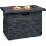 Blumfeldt Anafi Gas-Feuerstelle, 40.000BTU/13kW, Abdeckung, Edelstahlbrenner, Heizstrahler & Feuerstellen, dunkelgrau