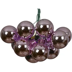 12 Glaskugeln am Draht 2cm Weihnachtskugeln Spiegelbeeren glänzend - kleine Dekokugeln Christbaumschmuck Weihnachtsdeko Helllila