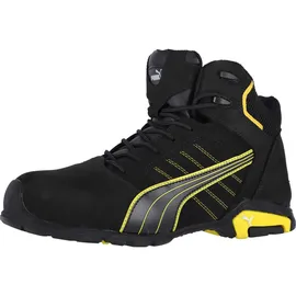 Puma Amsterdam Mid Gr. 42 schwarz/gelb Leder S3 SRC EN20345