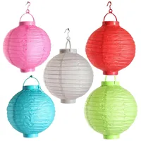 MARELIDA LED Lampion kaltweiße LED 20cm Kugel Laterne Partylampion