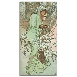 Leinwandbild ARTLAND "Hiver (Winter), 1896", grün (farbe bild(er): grün), B:50cm H:100cm T:1,8cm, Canvas, Leinwand, Bilder, auf Keilrahmen gespannt