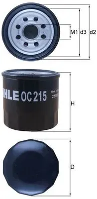 MAHLE Ölfilter oc215 Anschraubfilter 66,5mm Gewindemaß3/4-16UNF-2B für PIAGGIO Ford INNOCENTI DAIHATSU TOYOTA Suzuki CHERY NISSAN MARUTI