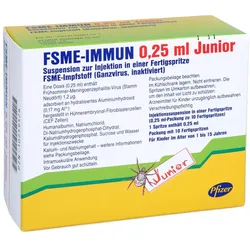 FSME IMMUN 0,25 ml Junior Injek.Sus.i.e.FS.o.Kan. 10 St