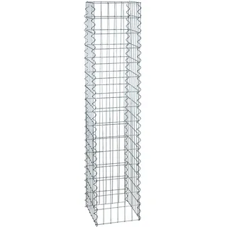 Estexo Gabionen-Säule eckig Steinkorb 4-Eck Säulengabione 50/100/150/200 cm Höhe 150 m