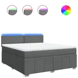 vidaXL Boxspringbett 180 x 200 cm Dunkelgrau