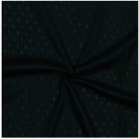 maDDma Stoff 0,5m Pointoille-Stoff Jersey Meterware Baumwollstoff Ajour Lochmuster, schwarz schwarz