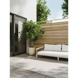 benuta In- & Outdoor Teppich Lou Weiß 300x400 cm Teppich Wohnzimmer Outdoorteppich Rechteckig Muster Modern Kurzflor Skandinavisch - Weiß