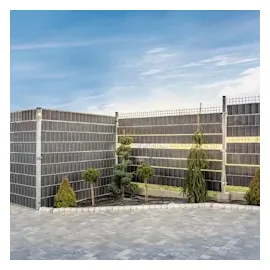 zaun|zu® Sichtschutz Rattan PE für Doppelstabmatten Hellgrau 26m