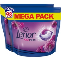 Lenor Color Waschmittel Pods All-in-1, 98 Waschladungen (2x49), Amethyst Blütentraum mit Ultra Reinigungskraft