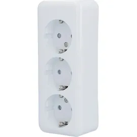 Unitec Steckdose 3-fach Aufputz Weiß