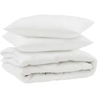 VidaXL Bettdecke mit Kissen 3 pcs Weiß Mikrofaser