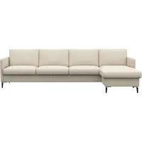 FLEXLUX Ecksofa »Fiore, L-Form, bequem und komfortabel durch hochwertigem Sitzaufbau«, schmale Armlehnen, Kaltschaum, Füße Alu+schwarz weiß