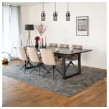 Home Deluxe Essgruppe Eckig AVENCIA inkl. U-Fuß - 240 x 120 cm Dark Oak, (7-tlg), MDF Esstisch mit U-Fuß & Esszimmerstühle für Esszimmer & Wohnzimmer braun