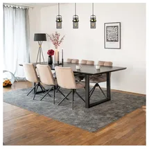 Home Deluxe Essgruppe Eckig AVENCIA inkl. U-Fuß - 240 x 120 cm Dark Oak, (7-tlg), MDF Esstisch mit U-Fuß & Esszimmerstühle für Esszimmer & Wohnzimmer braun