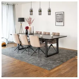 Home Deluxe Essgruppe Eckig AVENCIA inkl. U-Fuß - 240 x 120 cm Dark Oak, (7-tlg), MDF Esstisch mit U-Fuß & Esszimmerstühle für Esszimmer & Wohnzimmer braun