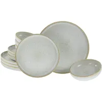 CreaTable CreaTable, Tafelservice Uno Vintage Offwhite, 12-teiliges Geschirrset für