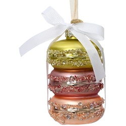 Decoris season decorations Christbaumschmuck, Christbaumschmuck Glas Macarons 8cm – Rosa / Grün bunt|grün|rosa