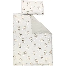 TupTam Kinder Bettwäsche Gemustert 2-Teilig Wendebettwäsche, Farbe: Giraffe Beige Punkte, Größe: 135x100 cm