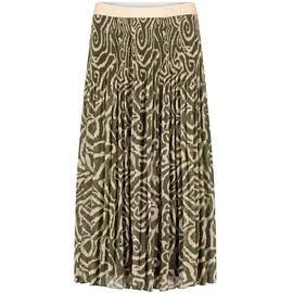 Cartoon Midirock Damen Plissee Khaki/Cream 36
