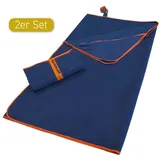 Dyckhoff Sporthandtuch Mikrofaser Sporttuch, Microfaser (2-St), auch als 2er Set erhätlich blau 60 cm x 120 cm