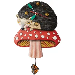 Allen Design -Wanduhr Hank The Hedgehog + Mushroom Quarz 37cm- 6012910