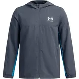 Under Armour Rival Woven Stoffjacke Jungen 044 downpour gray/ether blue/white XL 160-170 cm