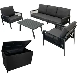 Jardi Gartenmöbel Set 4-tlg. grau/schwarz