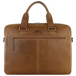 Klondike 1896 Gold Brain Aktentasche Leder 35 cm Laptopfach cognac