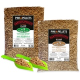 PINI Hartholz Pellets Eiche 15 Kg + Buche 15 Kg für Grill Smoker Pizzaofen