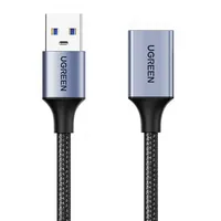 UGREEN Verlängerungskabel USB 3.0, USB-Stecker auf USB-Buchse, 0,5m in Schwarz-Grau