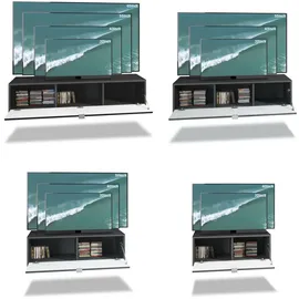 Vladon Wohnwand, Schwarz Hochglanz, Holzwerkstoff, 210x170x37 cm, Wohnzimmer, Wohnwände, Wohnwand-Sets