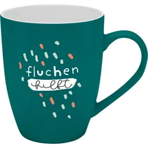 h:)ppy life Becher mit Motiv "Fluchen hilft" 0,35 l Mehrfarbig 2