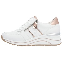 Remonte Damen Sneaker D0T04, Frauen Halbschuhe,lose Einlage,Keilabsatz,Wedge Heel,straßenschuhe,Strassenschuhe,Weiss Kombi (80),37 EU - 37 EU