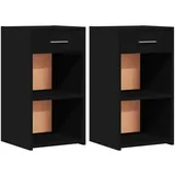 vidaXL Nachtschrank 2 Stk. 35 x 34 x 65 cm Schwarz