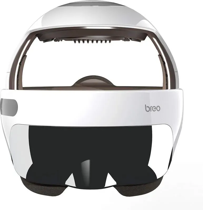 Breo iDream5s Elektrischer Kopf-Massagegerät, Augen- & Nacken-Massagehelm mit Wärme, Kneten, Druck, App-Steuerung für Entspannung
