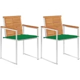 vidaXL Gartenstuhl 56 x 56 x 125 cm grün 2 St.