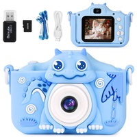 OSDUE Kinderkamera, 2.0”Display Digitalkamera Kinder, 1080P HD Eingebaute 32GB SD-Karte Selfie Digitalkamera, Kids Video Camcorder, für 3-12 Jahre Alter Kinder Spielzeug (Blau)