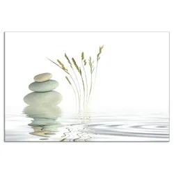 Küchenrückwand ARTLAND "Zen Friede", weiß, B:90cm H:60cm, Aluminium, Spritzschutzwände, Alu Spritzschutz mit Klebeband, einfache Montage